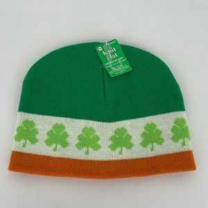 Amscan Knit Scull Cap One Size Fits Most St.‎ Patrick’s Day Clover Hat NWT